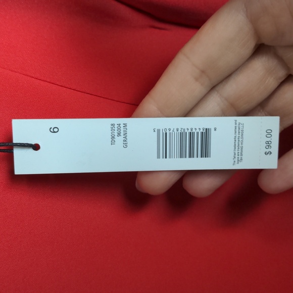 T Tahari fitted Sheath Dress, Sz 6, Geranium - Picture 4 of 8